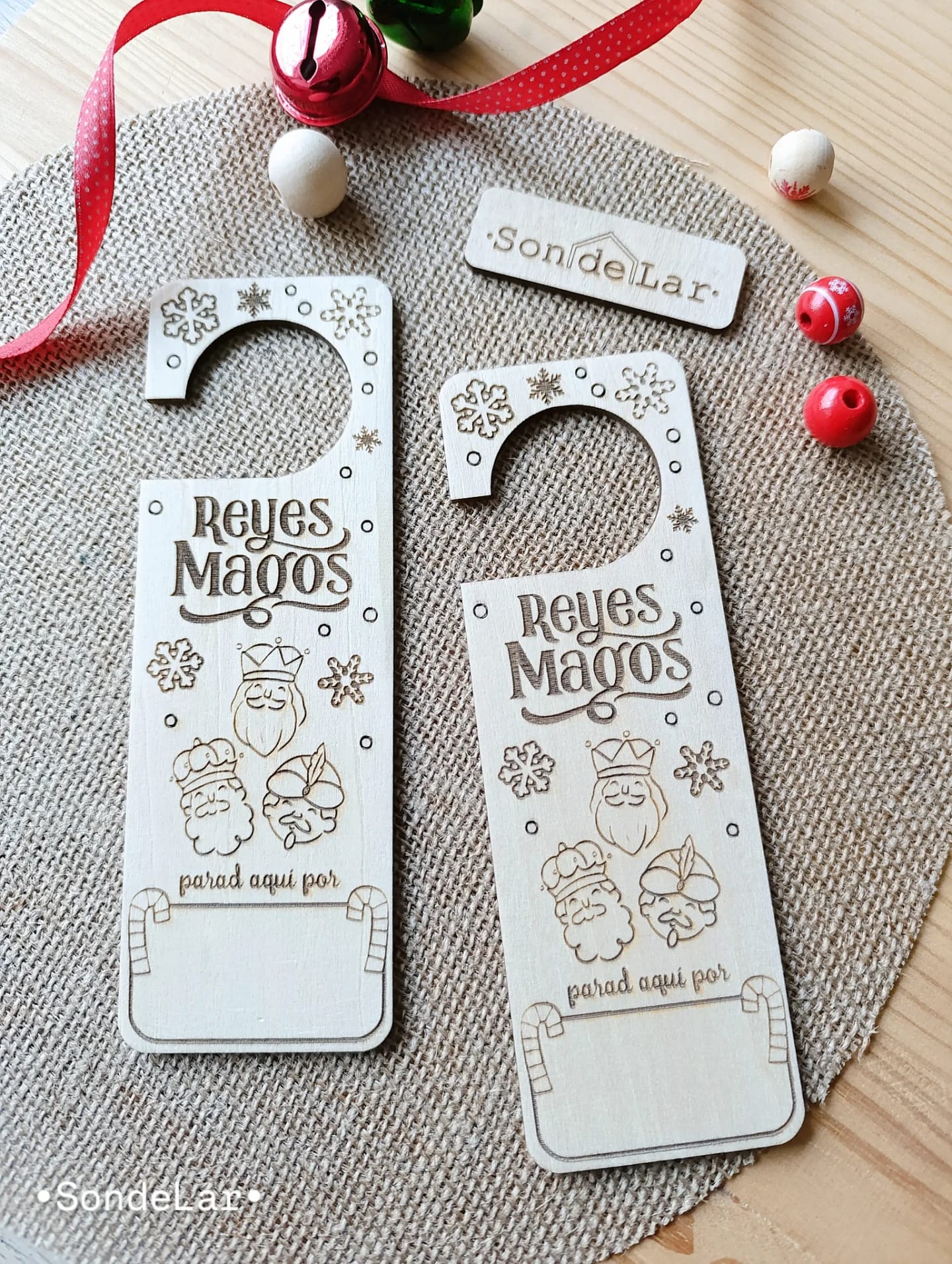 <strong>• Colgador Puerta “Reyes Magos, parad aquí por...” •</strong>